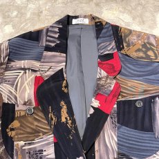 画像10: ART GRAPHIC PATTERN TAILORED JACKET / Mens S (10)