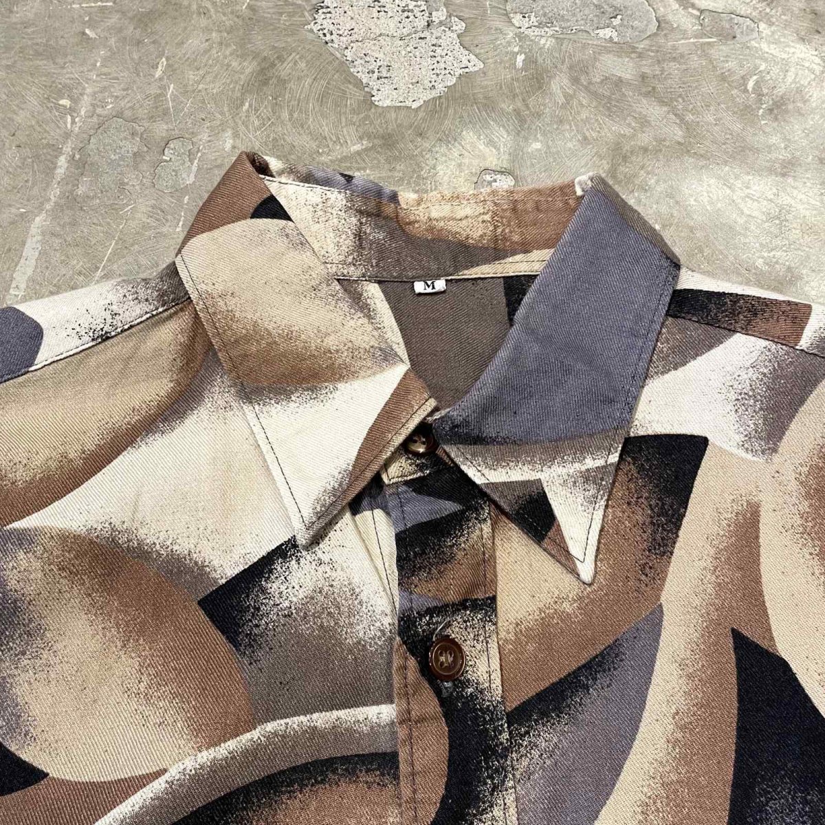 画像10: ALL OVER ARTISTIC PATTERN L/S SHIRT / Mens M(L) (10)