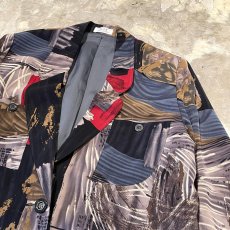 画像4: ART GRAPHIC PATTERN TAILORED JACKET / Mens S (4)