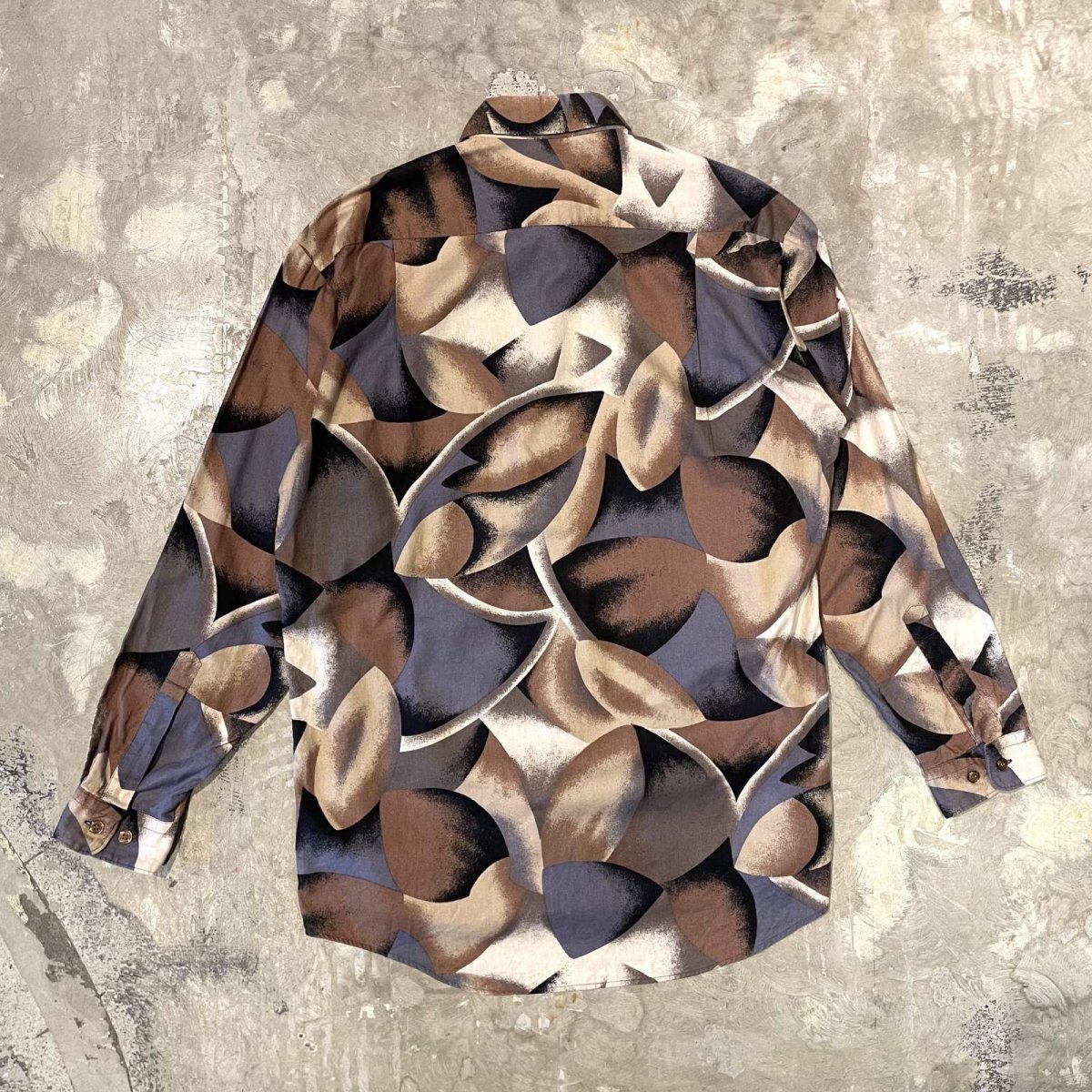 画像2: ALL OVER ARTISTIC PATTERN L/S SHIRT / Mens M(L) (2)