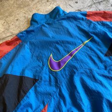 画像10: OLD【NIKE】3 COLOR PATCHWORK PATTERN DESIGN NYLON TRACK JACKET / Ladies L / MADE IN USA  (10)