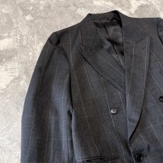 画像3: ALL OVER CHECK PATTERN DOUBLE BREASTED TAILORED JACKET / Mens M (3)