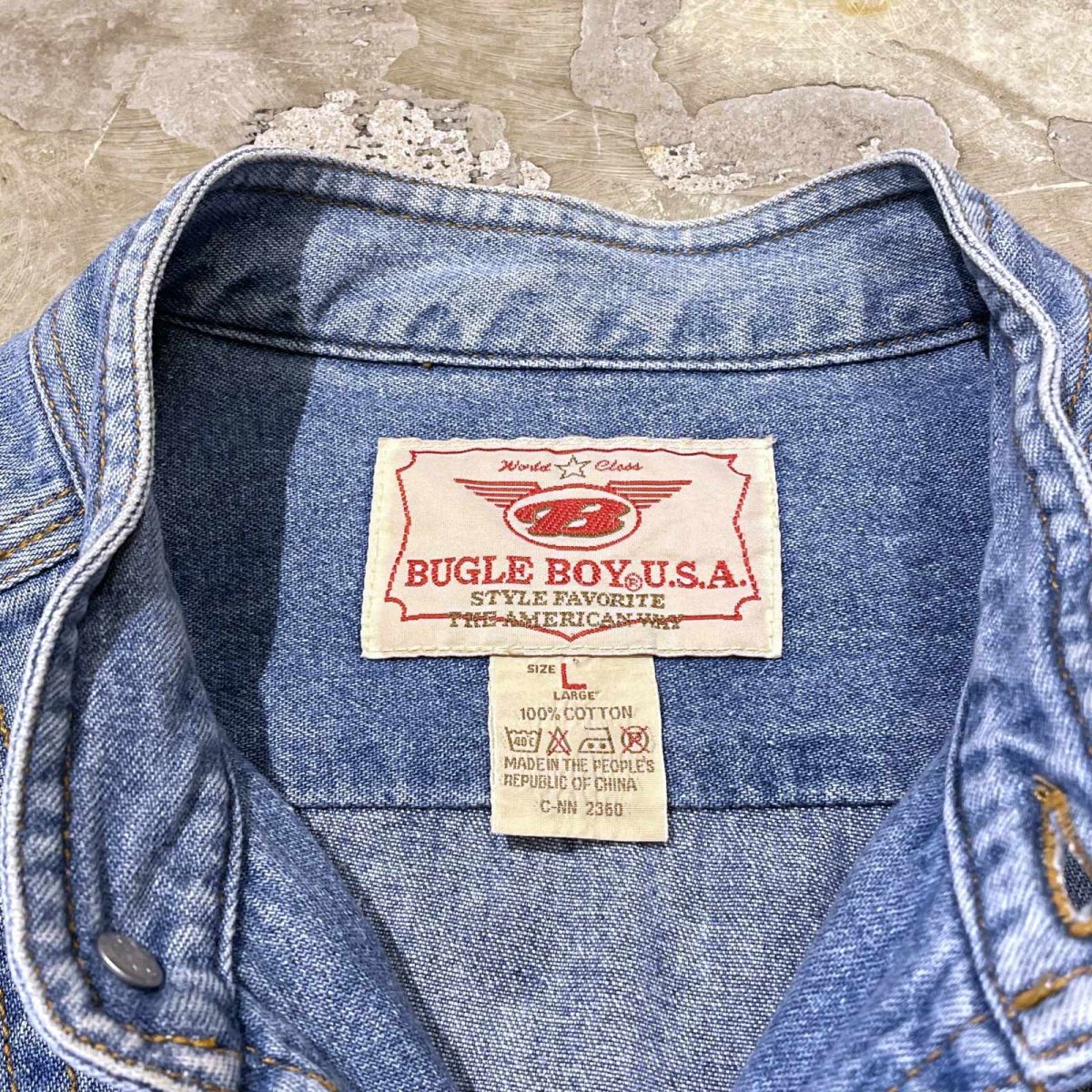 画像10: BAND COLLAR DENIM L/S SHIRT / Mens L (10)