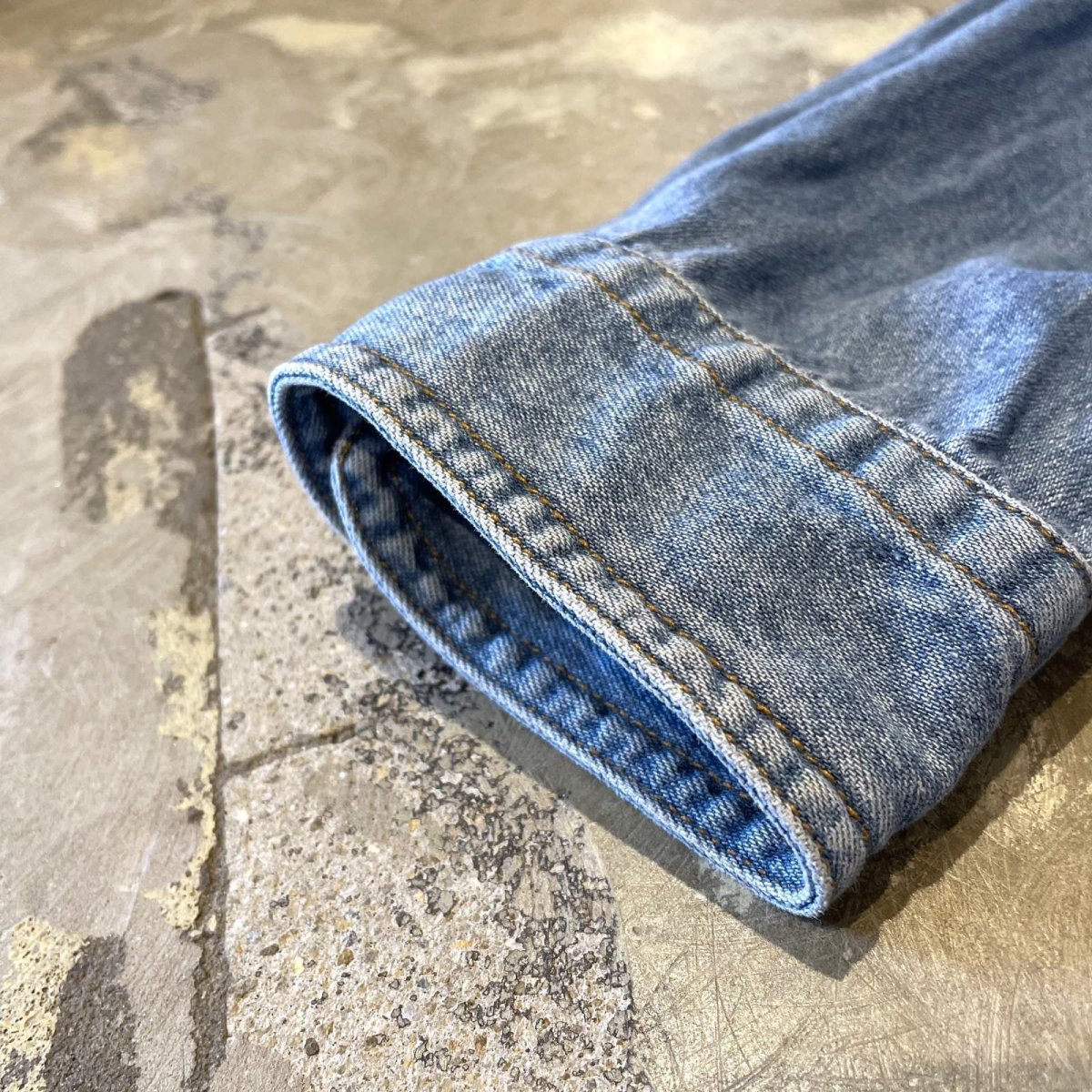 画像7: BAND COLLAR DENIM L/S SHIRT / Mens L (7)