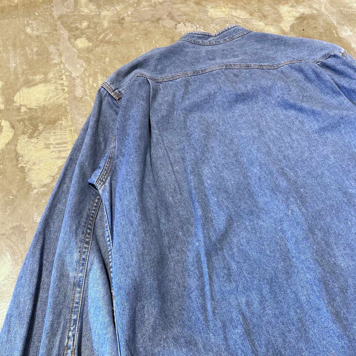 画像9: BAND COLLAR DENIM L/S SHIRT / Mens L (9)