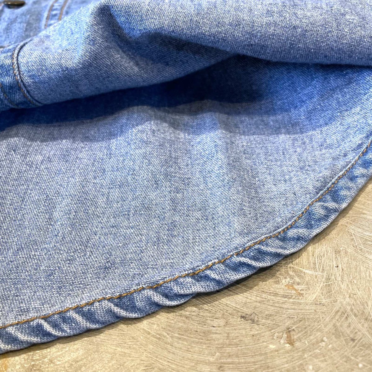 画像8: BAND COLLAR DENIM L/S SHIRT / Mens L (8)