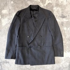 画像1: ALL OVER CHECK PATTERN DOUBLE BREASTED TAILORED JACKET / Mens M (1)
