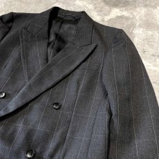 画像4: ALL OVER CHECK PATTERN DOUBLE BREASTED TAILORED JACKET / Mens M (4)