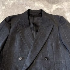 画像10: ALL OVER CHECK PATTERN DOUBLE BREASTED TAILORED JACKET / Mens M (10)