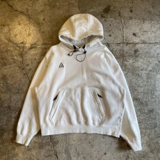 画像1: 【ACG】WHITE COLOR ONE POINT DESIGN DRAW CORD SWEAT HOODIE / Ladies L (1)