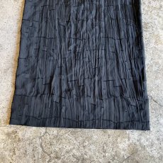 画像5: ALL OVER BLOCK PATTERN BLACK COLOR SHEER WIDE DESIGN PANTS / ~ W34 (5)