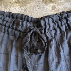 画像8: ALL OVER BLOCK PATTERN BLACK COLOR SHEER WIDE DESIGN PANTS / ~ W34 (8)