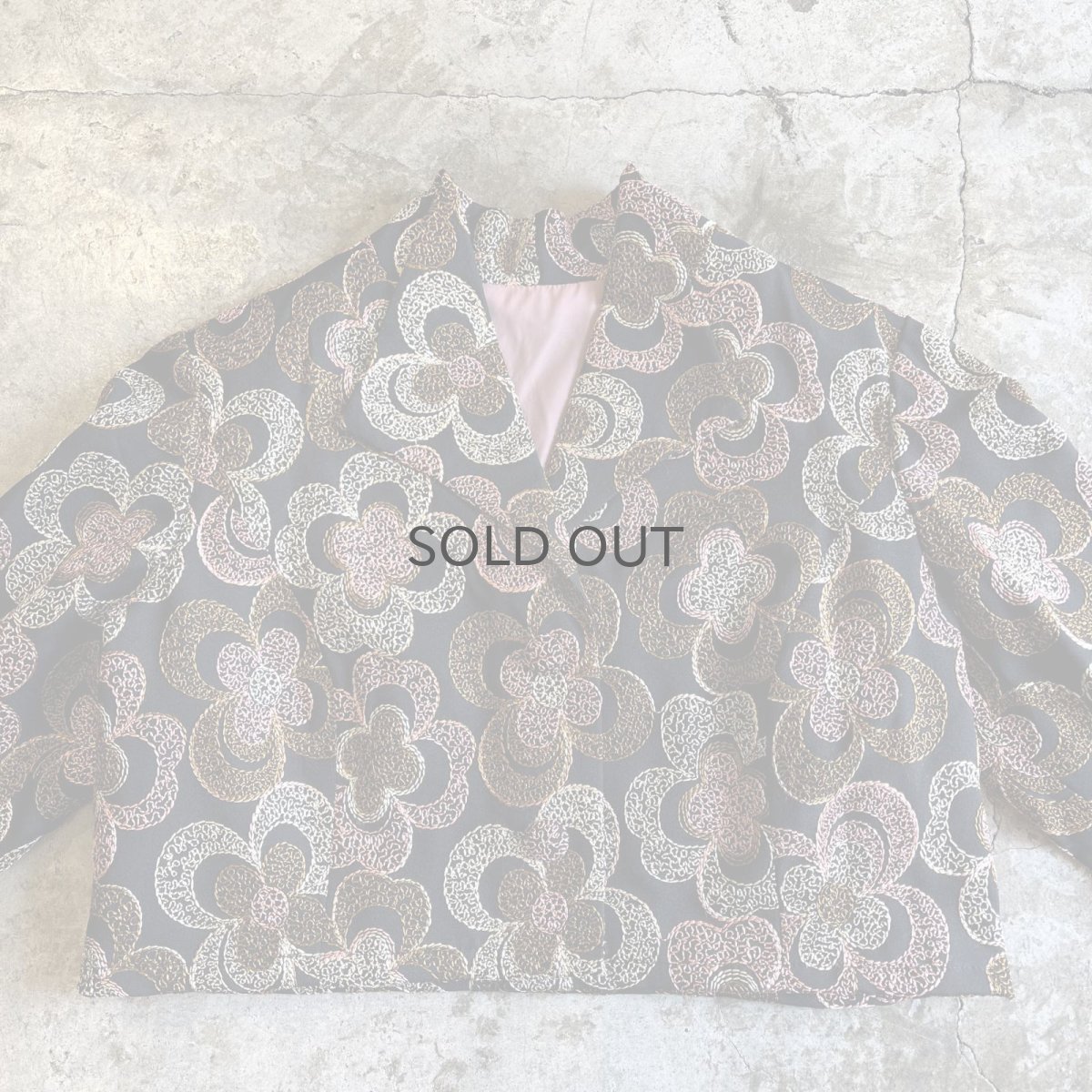 画像7: ALL OVER FLOWER EMBROIDERY PATTERN SHORT DESIGN JACKET / Ladies M (7)