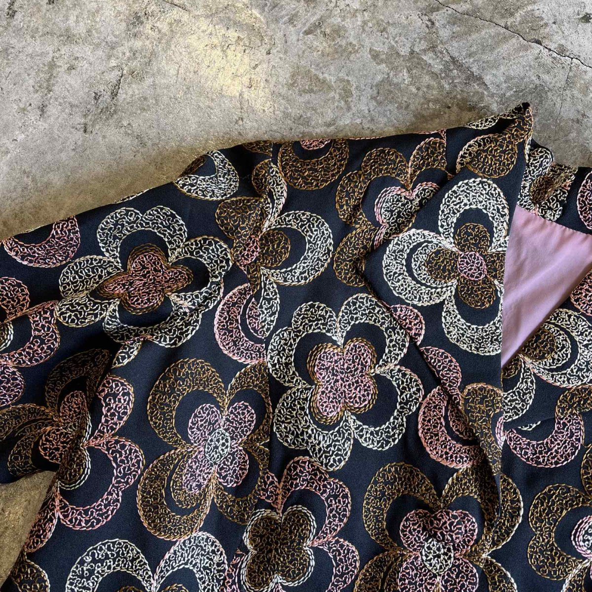 画像10: ALL OVER FLOWER EMBROIDERY PATTERN SHORT DESIGN JACKET / Ladies M (10)