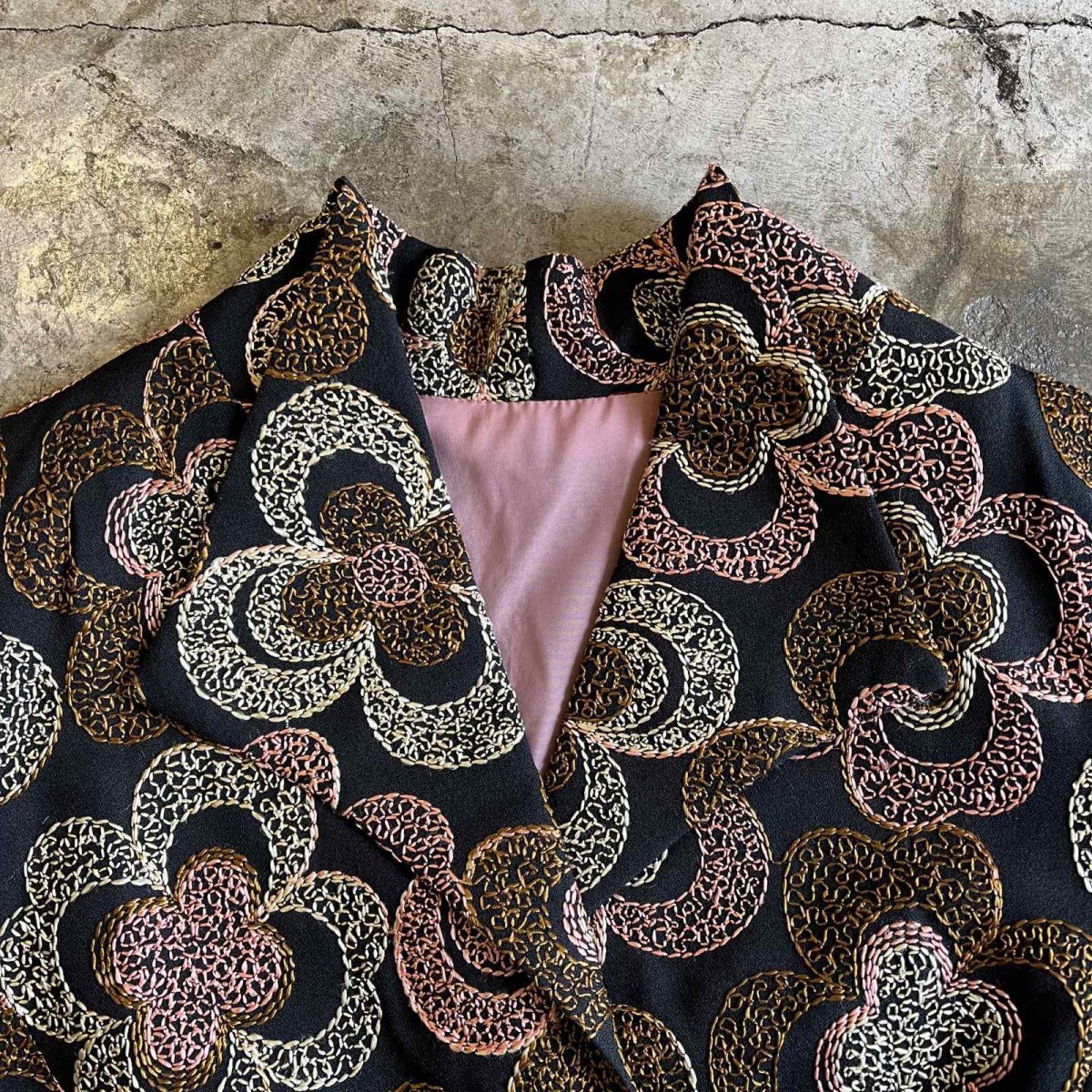 画像9: ALL OVER FLOWER EMBROIDERY PATTERN SHORT DESIGN JACKET / Ladies M (9)