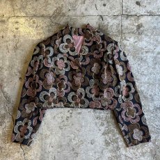 画像1: ALL OVER FLOWER EMBROIDERY PATTERN SHORT DESIGN JACKET / Ladies M (1)