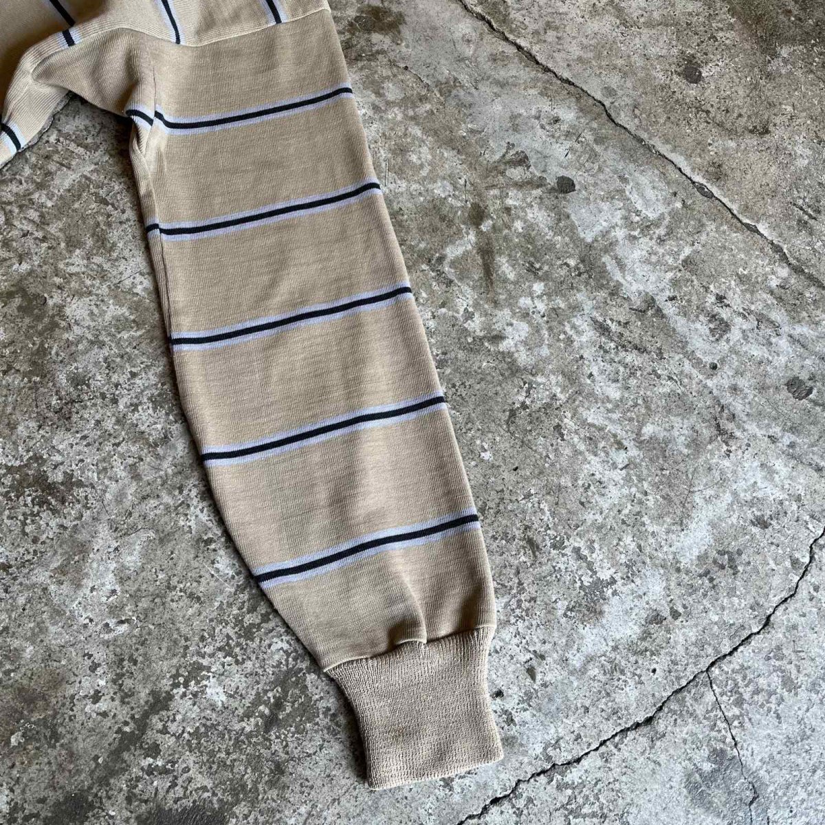 画像7: 2 COLOR BORDER PATTERN RUGBY L/S TOPS /  Ladies M (7)