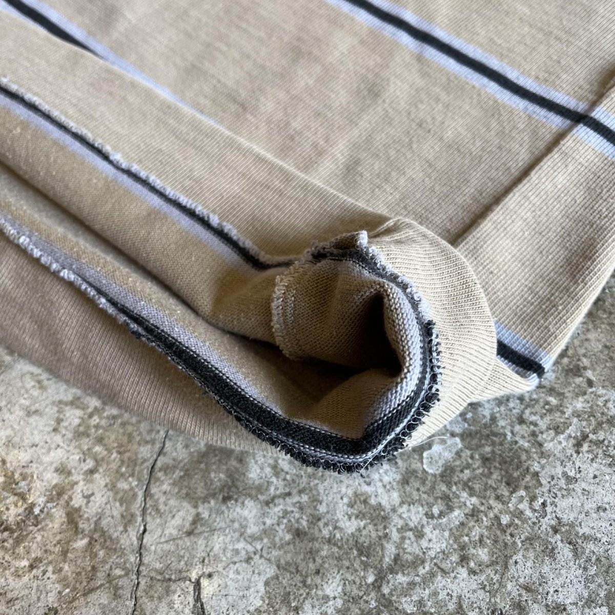 画像5: 2 COLOR BORDER PATTERN RUGBY L/S TOPS /  Ladies M (5)