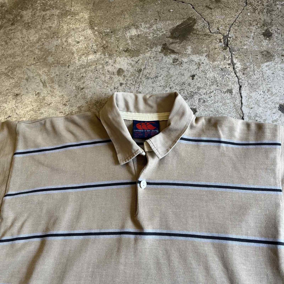 画像8: 2 COLOR BORDER PATTERN RUGBY L/S TOPS /  Ladies M (8)