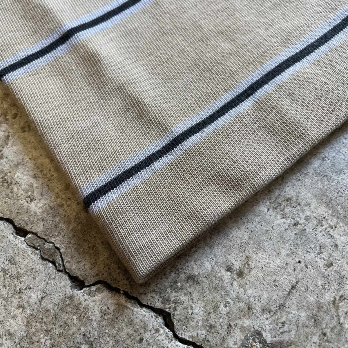 画像3: 2 COLOR BORDER PATTERN RUGBY L/S TOPS /  Ladies M (3)