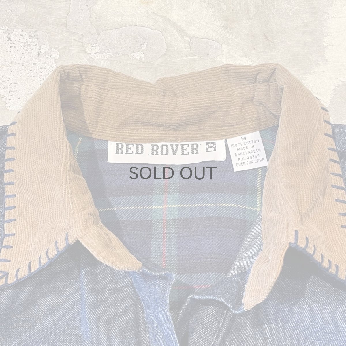 画像10: ELBOW DENIM PATCHED SLEEVE SWITCHED L/S SHIRT / Mens M(L) (10)