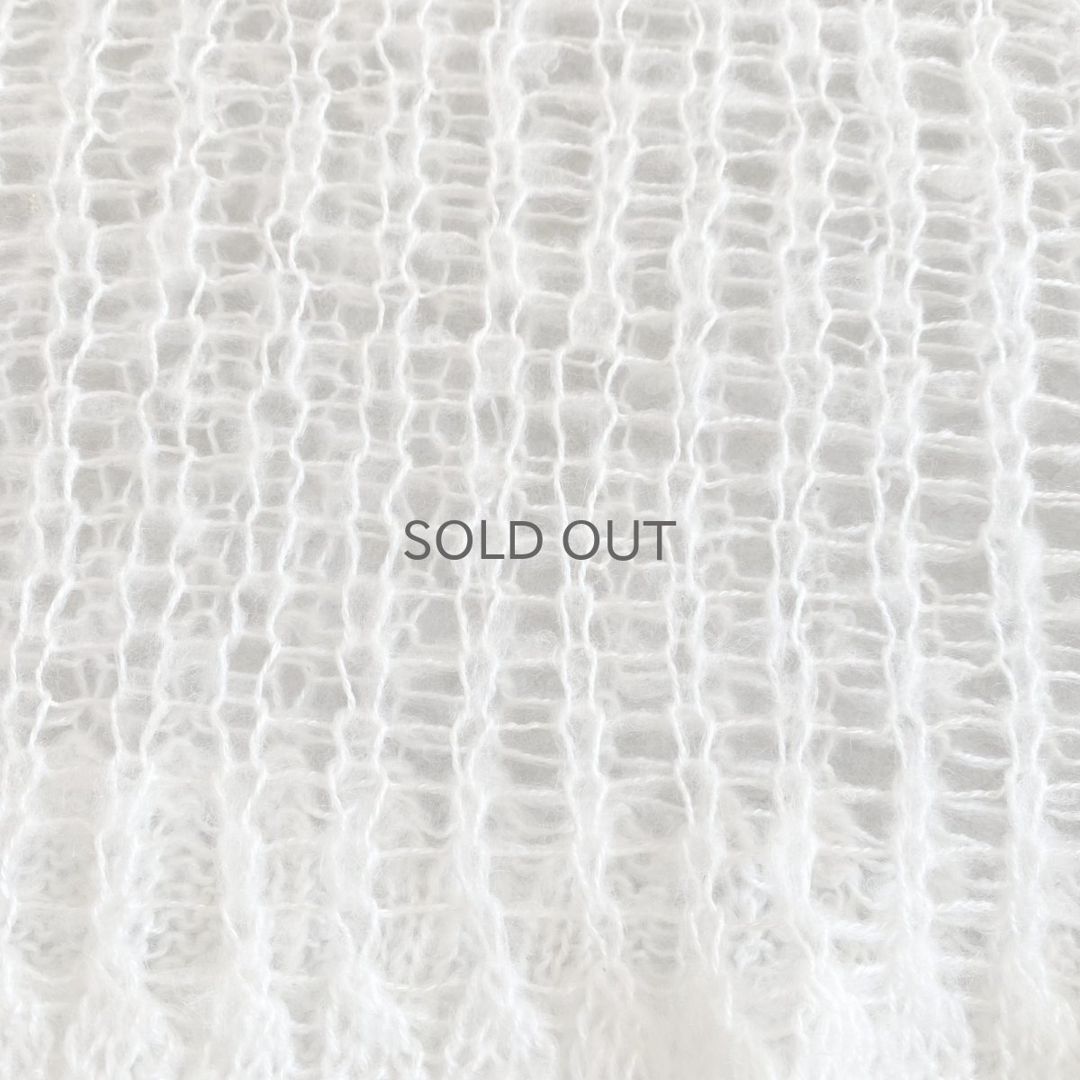 画像5: WHITE COLOR MESH DESIGN LOWGAUGE KNIT TOPS / Ladies L (5)