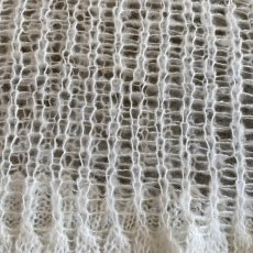 画像5: WHITE COLOR MESH DESIGN LOWGAUGE KNIT TOPS / Ladies L (5)