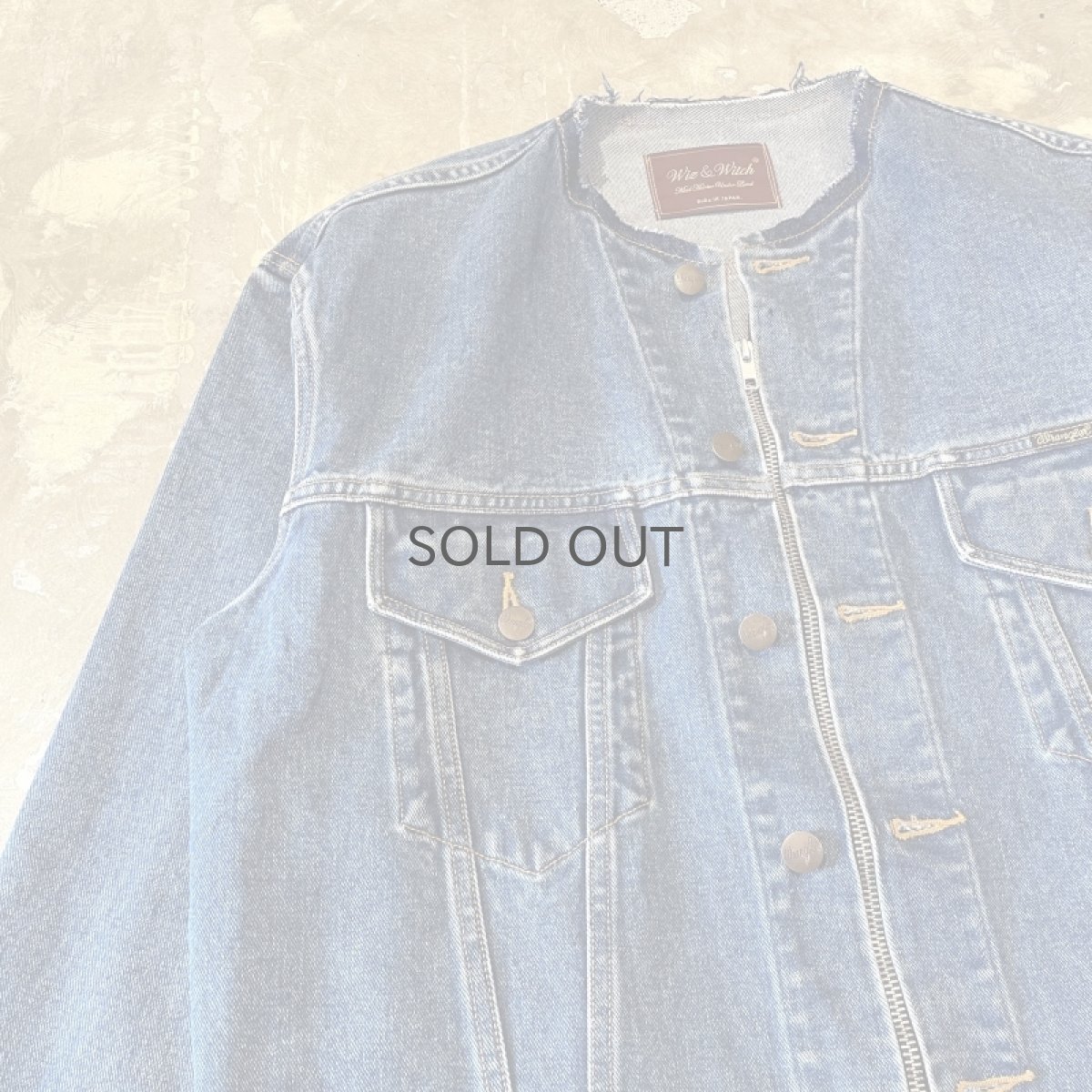 画像4: 【Wiz&Witch】"WANDERER" NO COLLAR ZIP UP DENIM JACKET / OS (4)