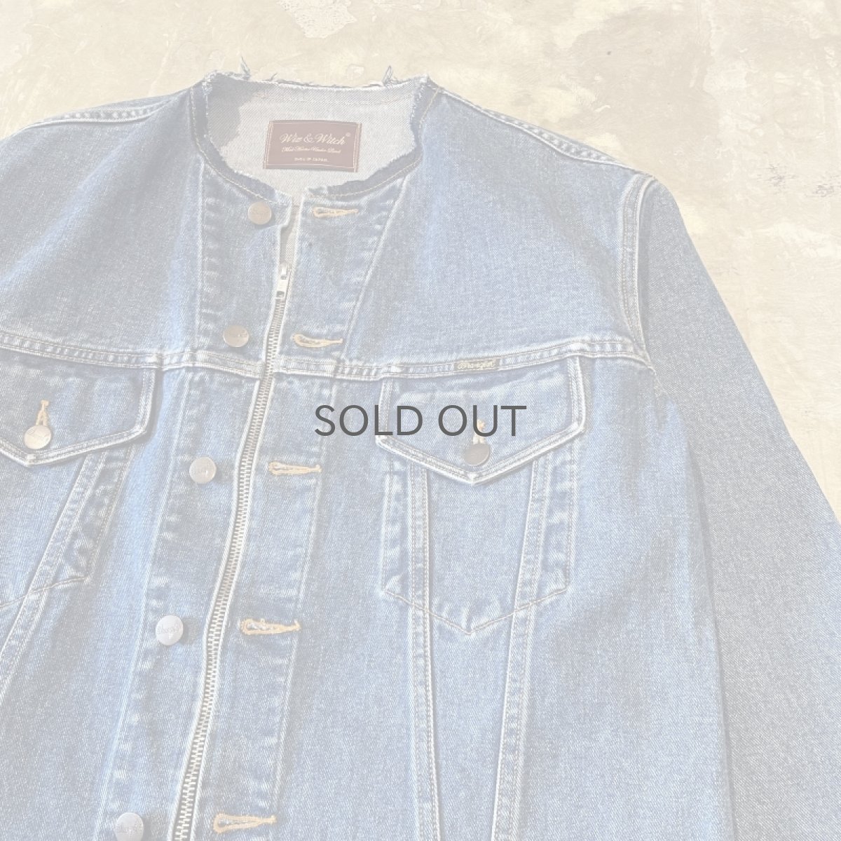 画像5: 【Wiz&Witch】"WANDERER" NO COLLAR ZIP UP DENIM JACKET / OS (5)