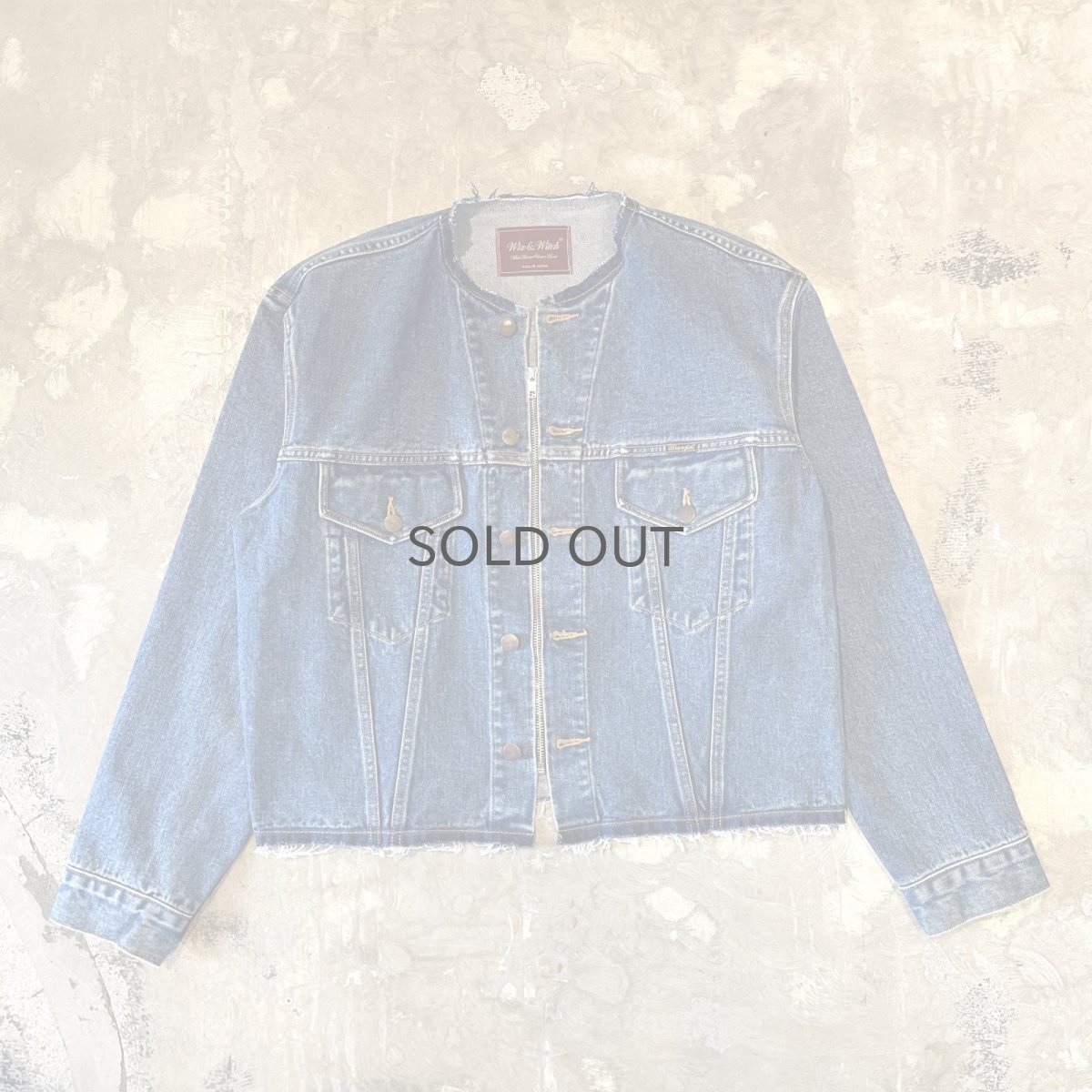 画像1: 【Wiz&Witch】"WANDERER" NO COLLAR ZIP UP DENIM JACKET / OS (1)