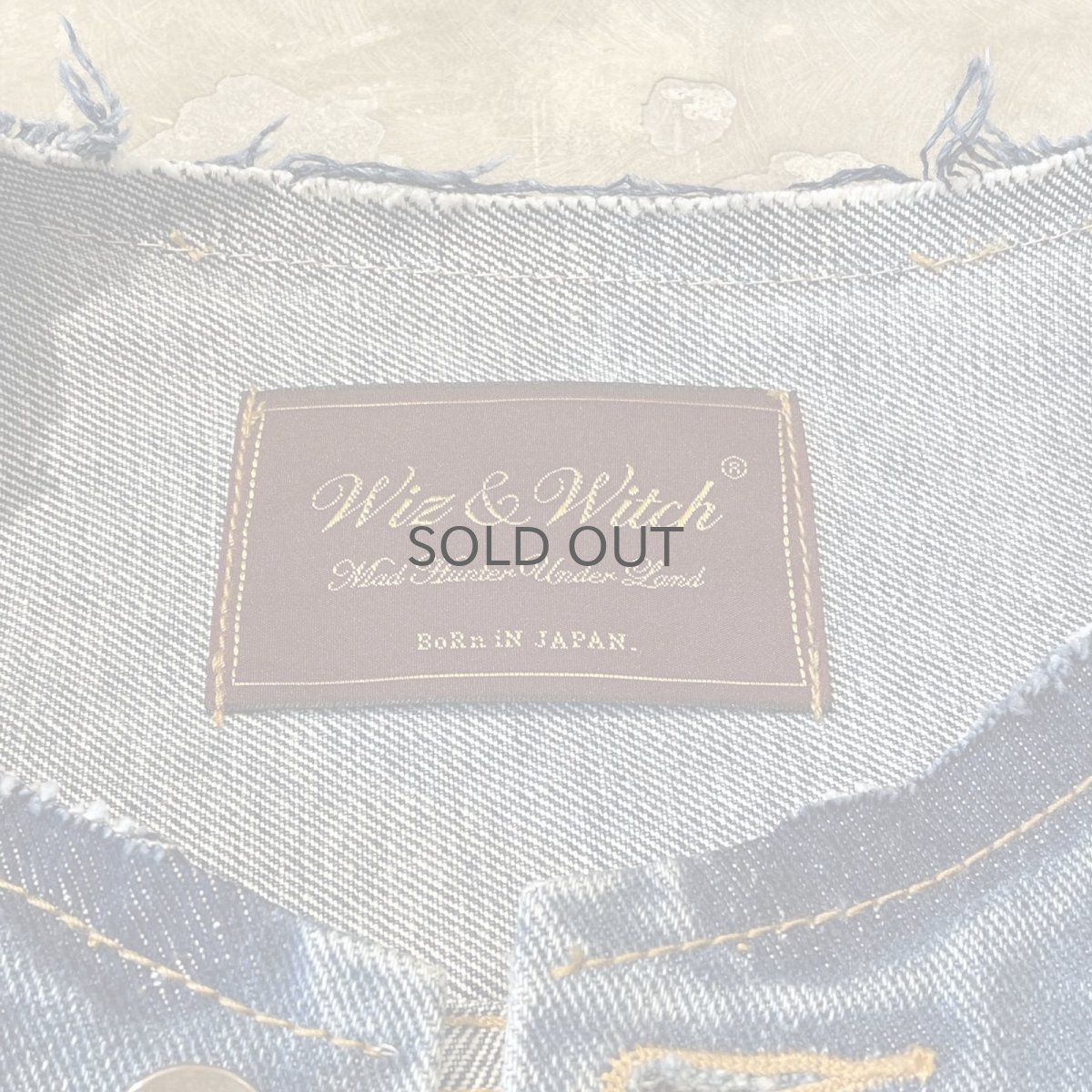 画像11: 【Wiz&Witch】"WANDERER" NO COLLAR ZIP UP DENIM JACKET / OS (11)