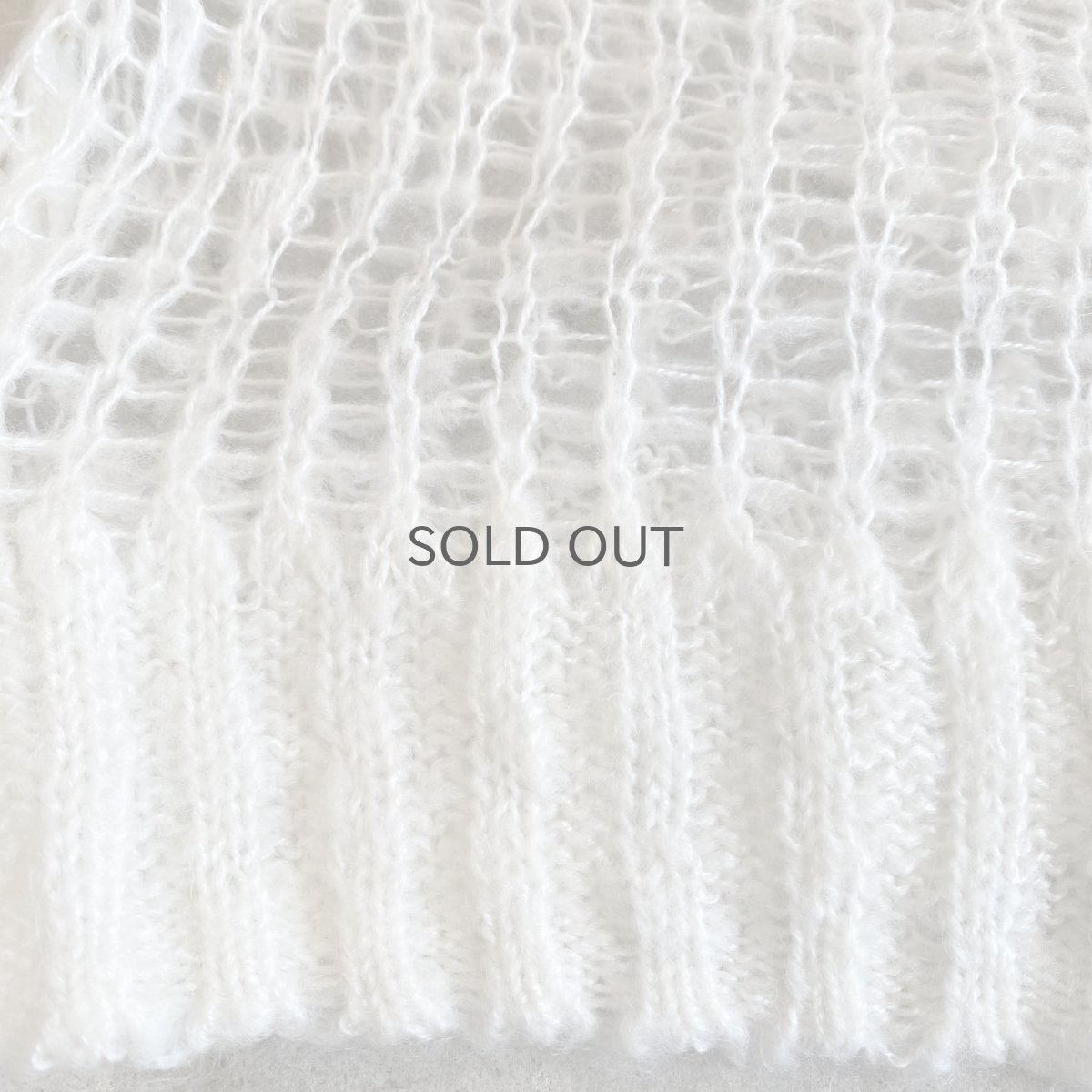 画像10: WHITE COLOR MESH DESIGN LOWGAUGE KNIT TOPS / Ladies L (10)