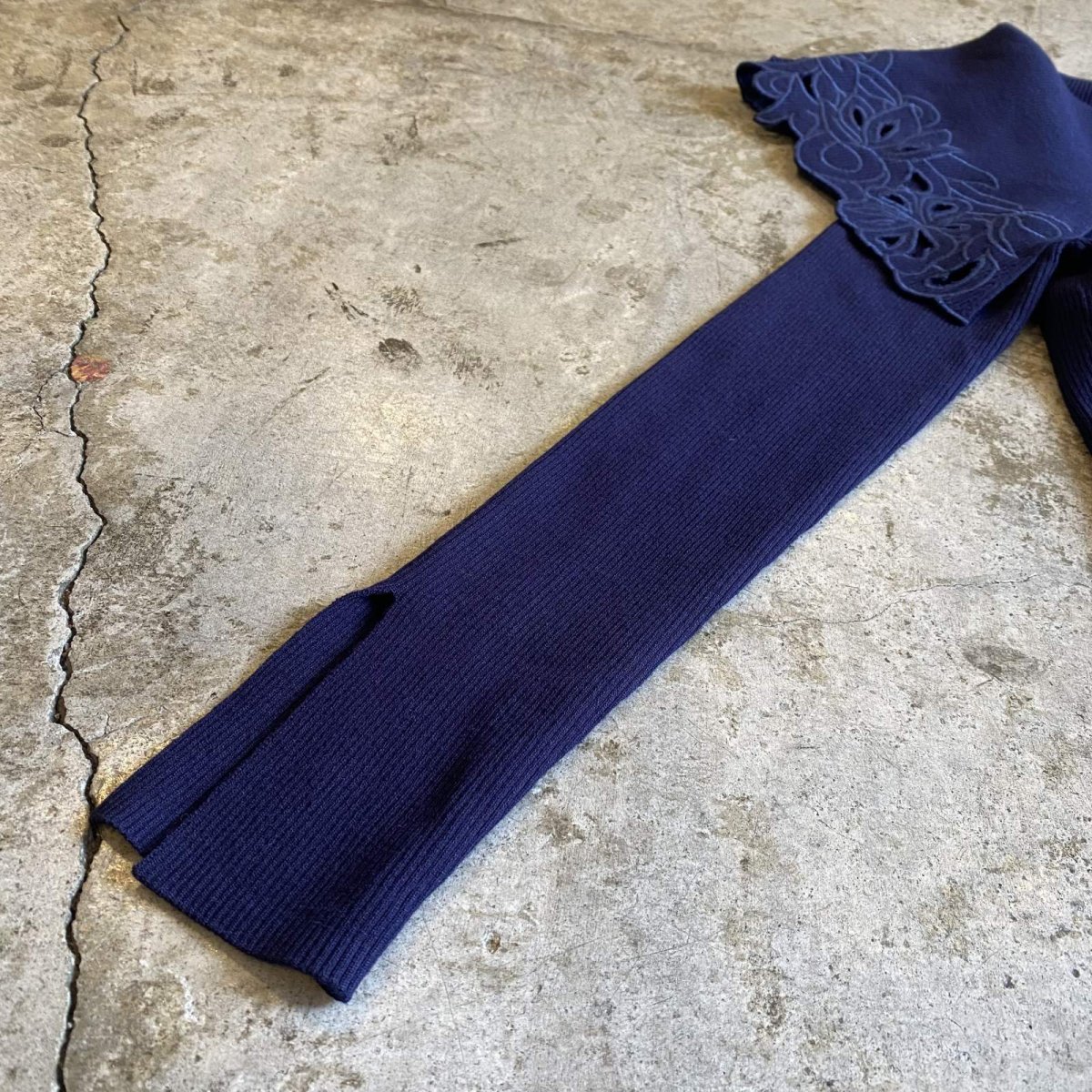 画像7: FLORAL PATTERN DESIGN COLLAR RIB L/S TOPS / Ladies S~M (7)