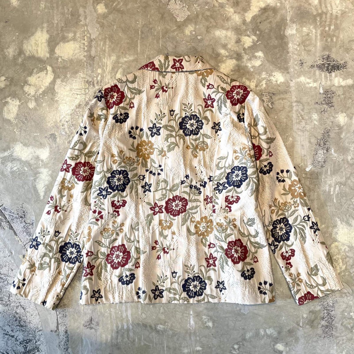 画像2: ALL OVER EMBROIDERY FLORAL PATTERN TAILORED JACKET / Mens M (2)