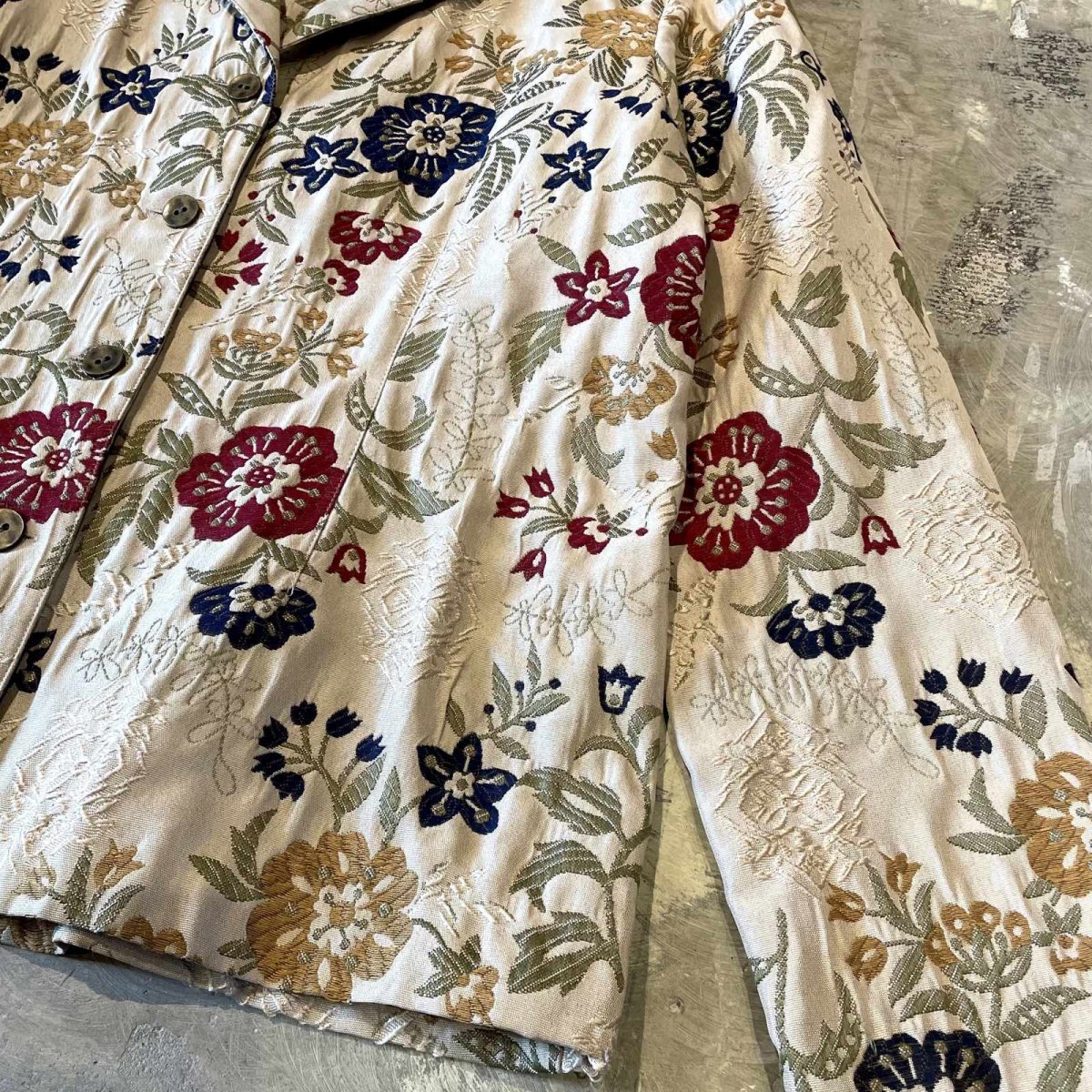 画像6: ALL OVER EMBROIDERY FLORAL PATTERN TAILORED JACKET / Mens M (6)