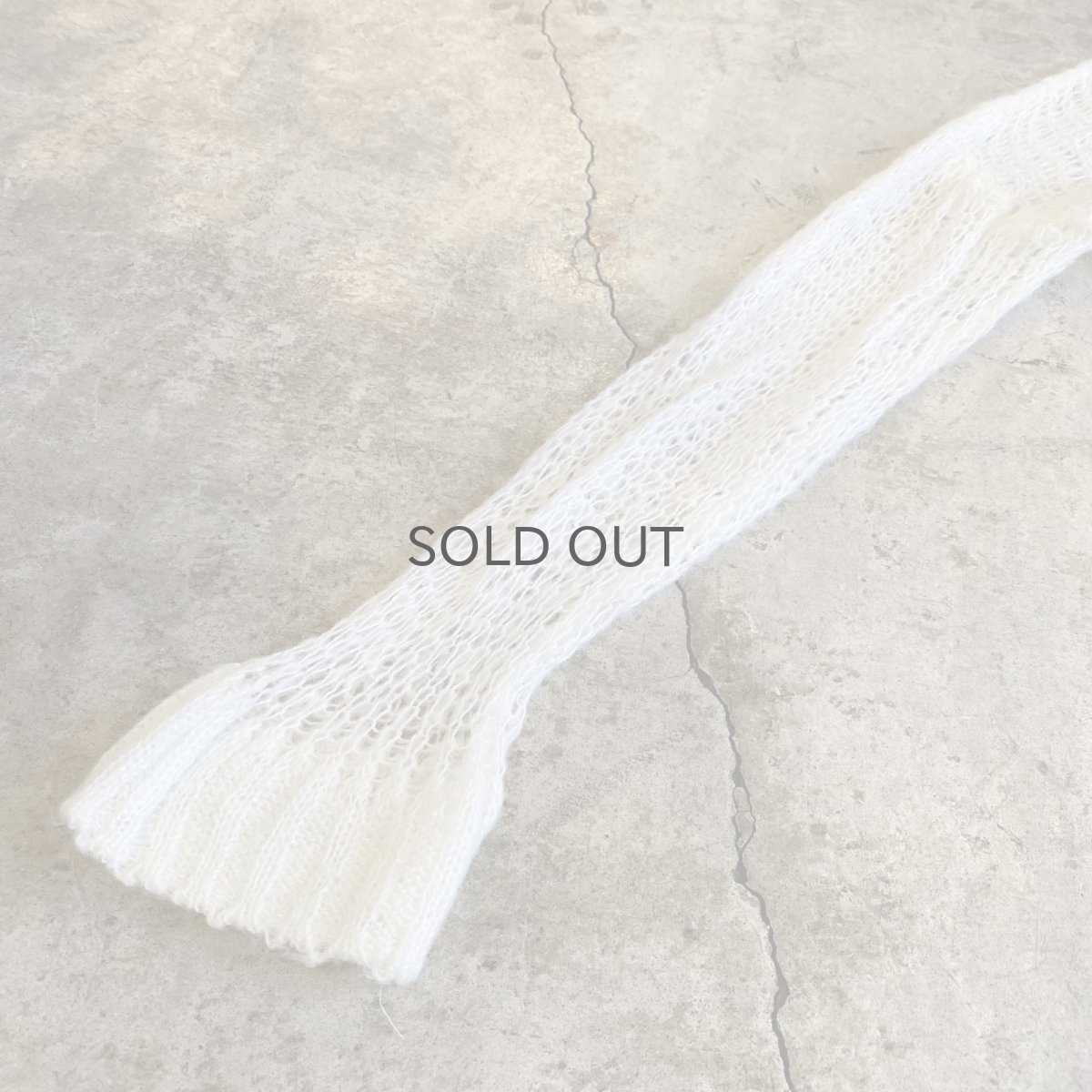 画像7: WHITE COLOR MESH DESIGN LOWGAUGE KNIT TOPS / Ladies L (7)