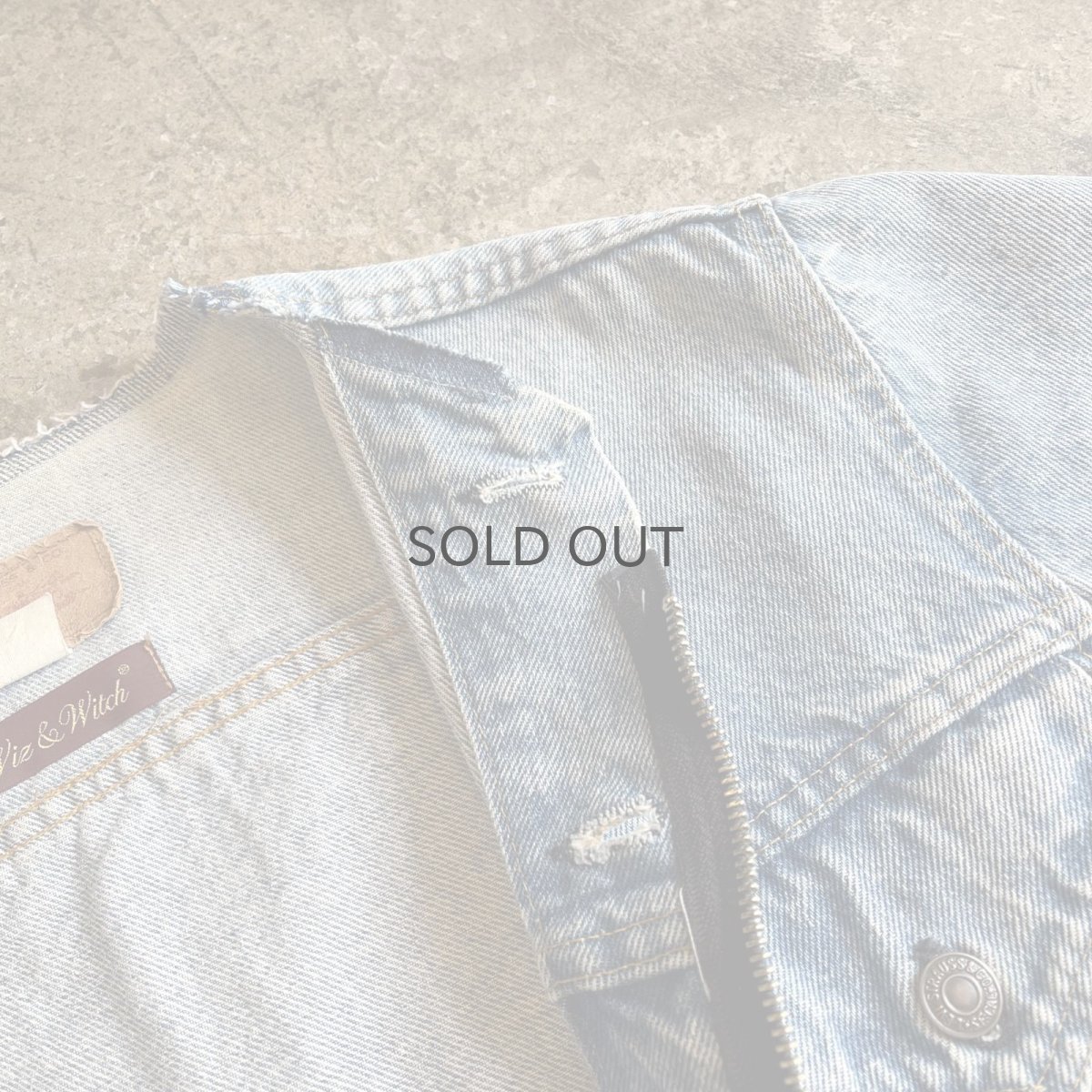 画像11: 【Wiz&Witch】"WANDERER" NO COLLAR ZIP UP DENIM JACKET / OS (11)