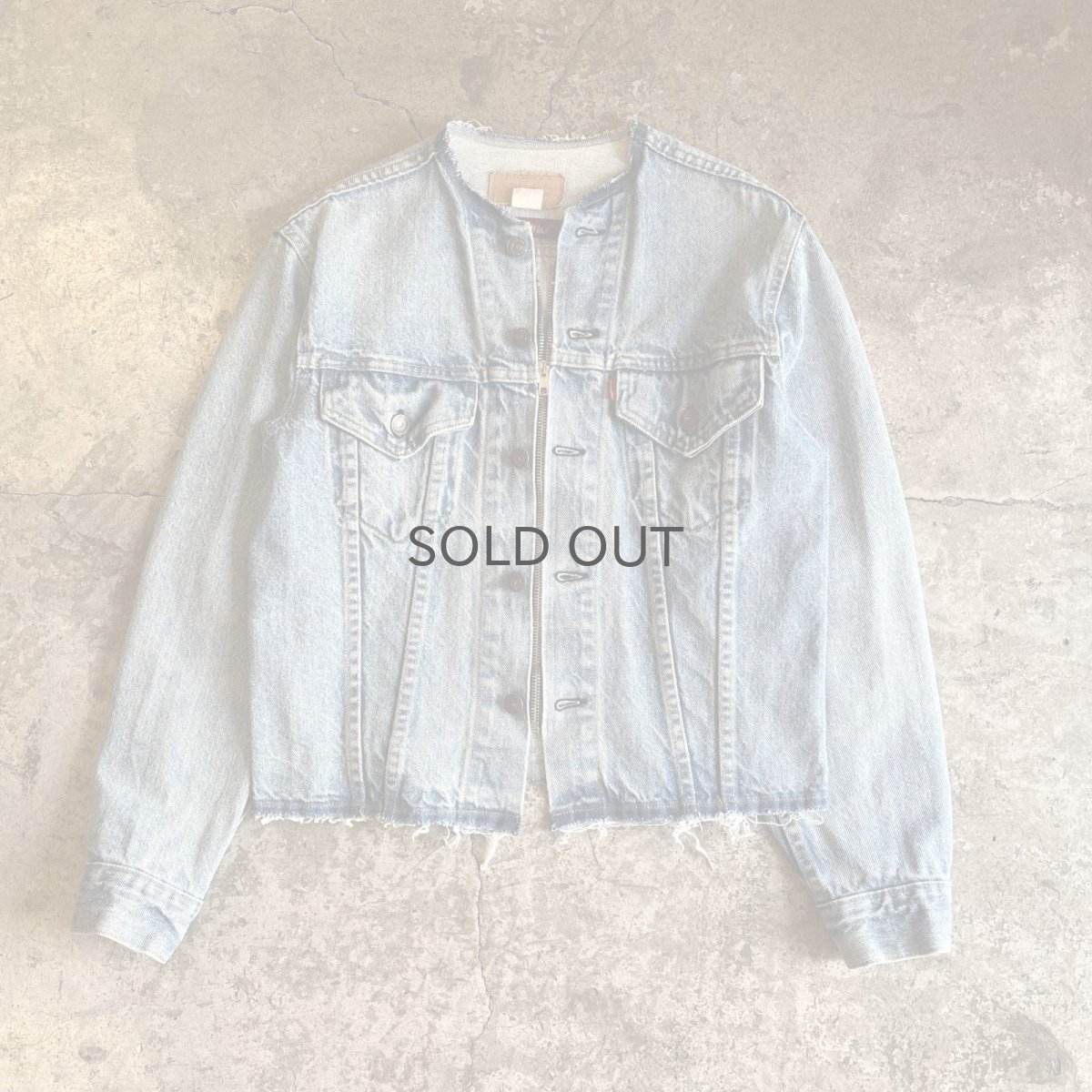 画像1: 【Wiz&Witch】"WANDERER" NO COLLAR ZIP UP DENIM JACKET / OS (1)