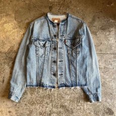 画像1: 【Wiz&Witch】"WANDERER" NO COLLAR ZIP UP DENIM JACKET / OS (1)