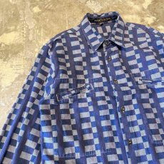 画像3: 【GIRBAUD】ALL OVER PATTERN L/S SHIRT / Mens S(M) / MADE IN USA (3)
