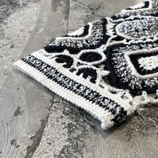 画像7: MONOCHROME LACE UP PATTERN NO COLLAR CARDIGAN / Mens L (7)