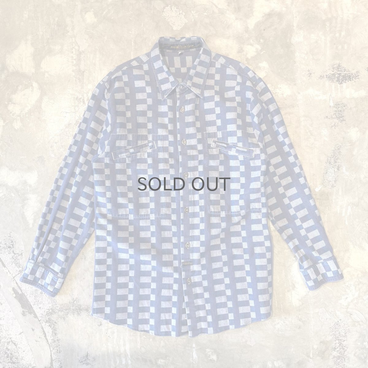画像1: 【GIRBAUD】ALL OVER PATTERN L/S SHIRT / Mens S(M) / MADE IN USA (1)