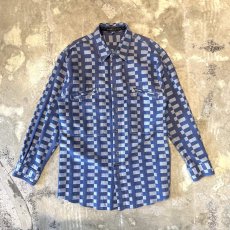 画像1: 【GIRBAUD】ALL OVER PATTERN L/S SHIRT / Mens S(M) / MADE IN USA (1)