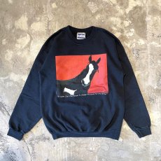 画像1: 90's~ FRONT HORSE & MESSAGE PRINTED SWEAT / Mens S(L) (1)