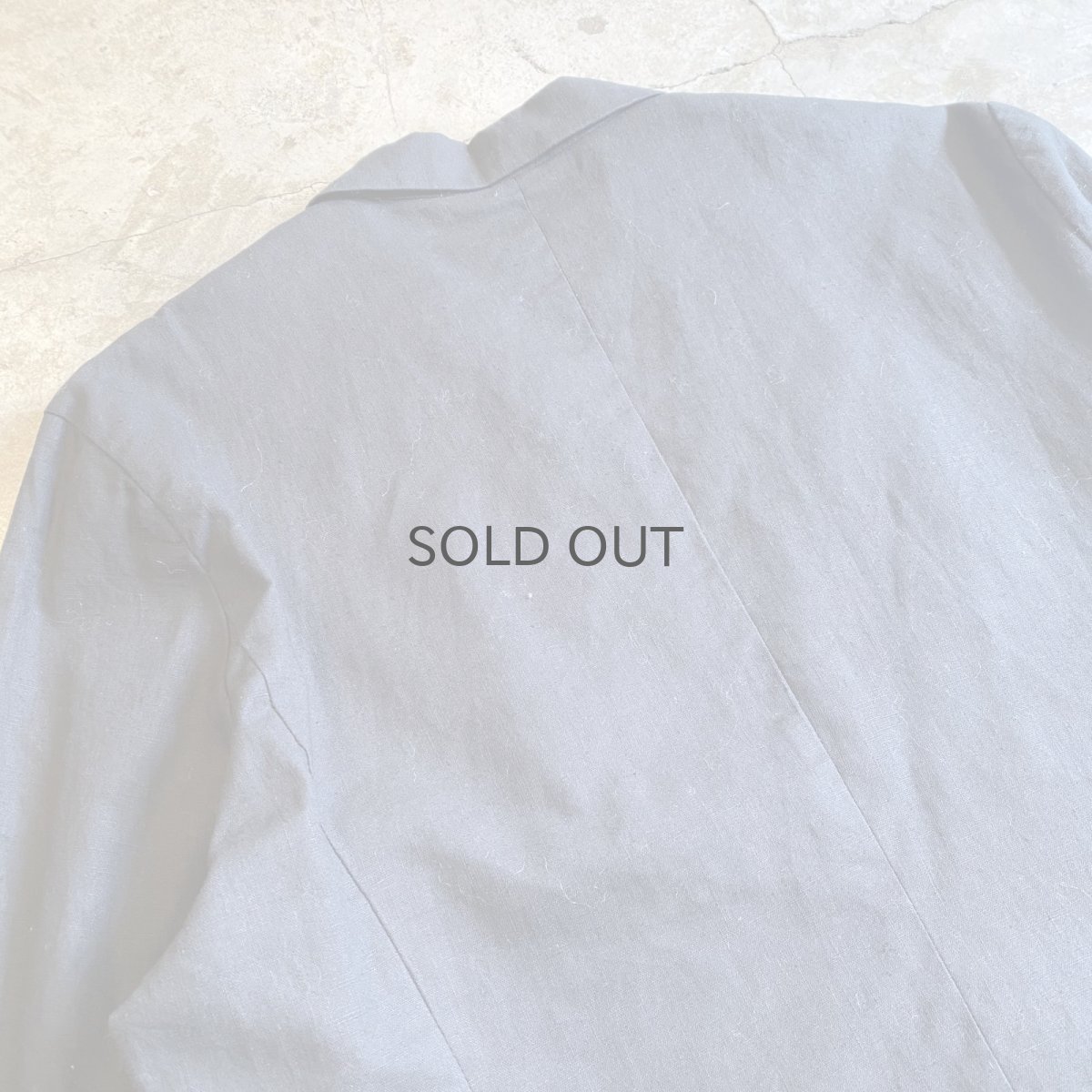 画像11: BLACK COLOR LINEN OVER SIZE TAILORED JACKET / Ladies L (11)