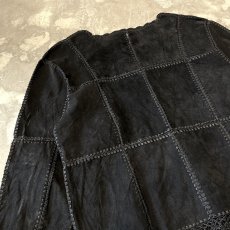 画像9: SUEDE LEATHER PATCHWORK & LACE UP CARDIGAN / Mens M (9)