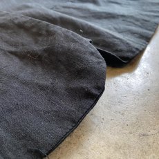 画像12: BLACK COLOR LINEN OVER SIZE TAILORED JACKET / Ladies L (12)