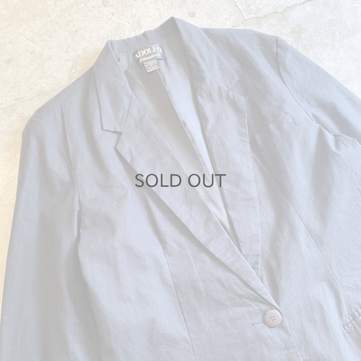 画像3: BLACK COLOR LINEN OVER SIZE TAILORED JACKET / Ladies L (3)