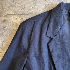画像5: BLACK COLOR LINEN OVER SIZE TAILORED JACKET / Ladies L (5)