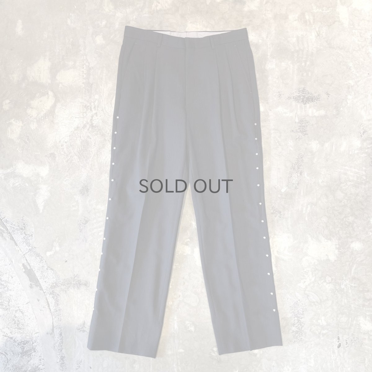 画像1: SIDE STUDS DECORATIVE BLACK COLOR SLACKS / W31 (1)